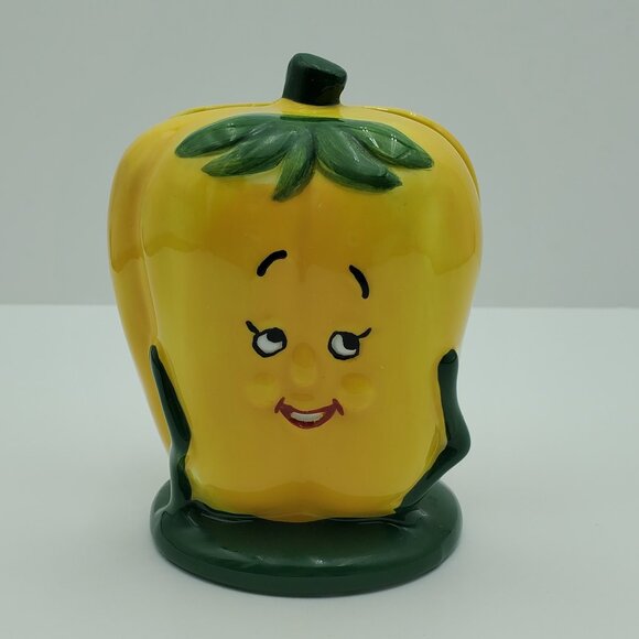 WMG Yellow Pepper Napkin Holder Anthropomorphic Kitschy Pepper Letter Holder - Picture 1 of 7